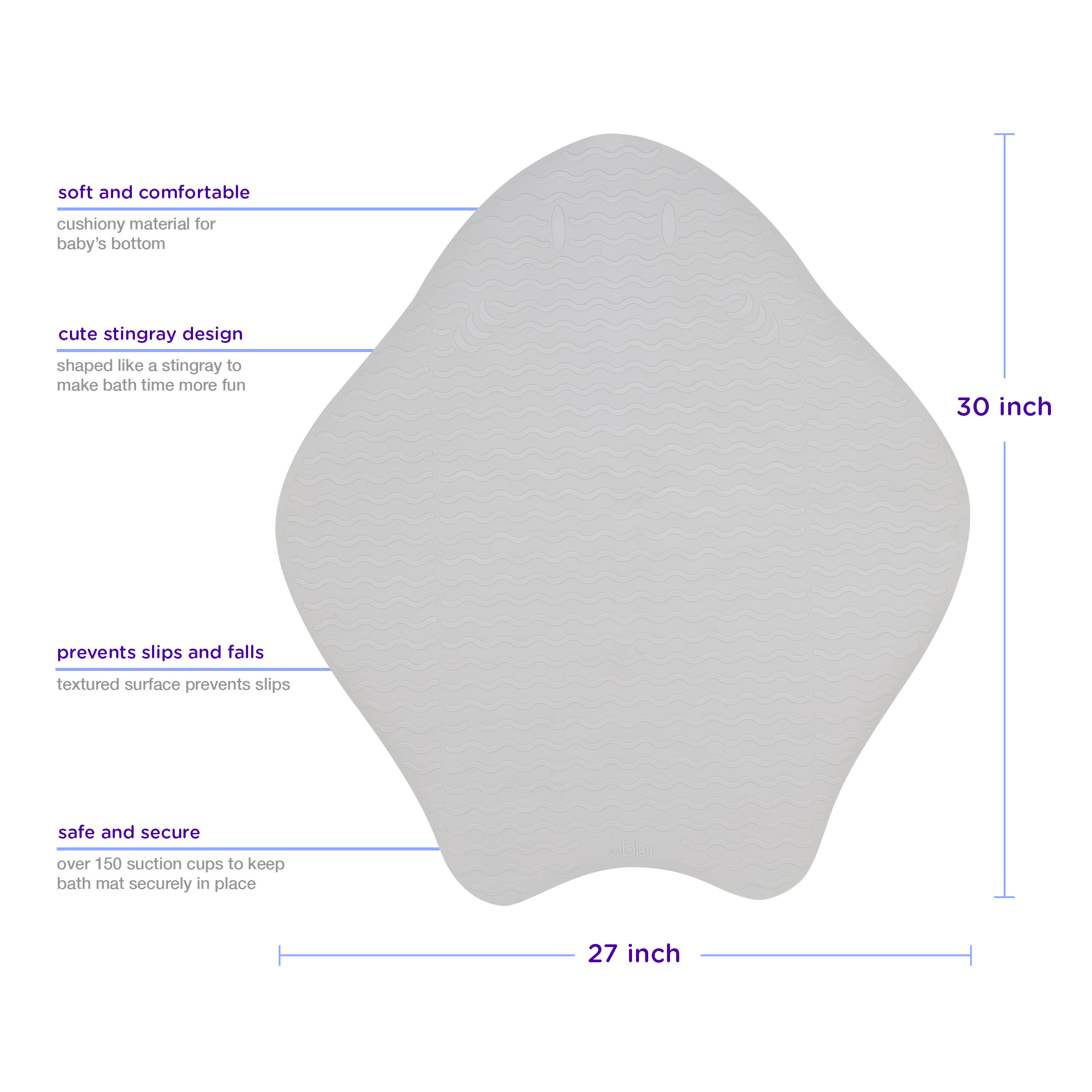 Stingray Bath Mat Gray - 7