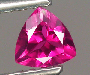 Piedra preciosa de turmalina rosa natural de brillo increíble de talla trillante de 4,2 mm
