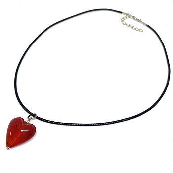 Necklace red  Heart Murano 