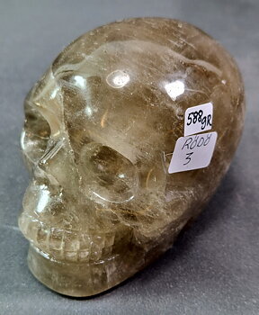 Rökkvarts / Bergkristall, Dödskalle -  588gram