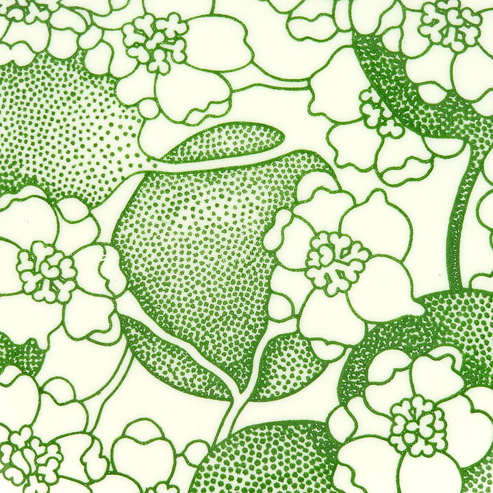 Paul Hoff (Emma 1971) Four Plates with Green Flower Decor 22 cm