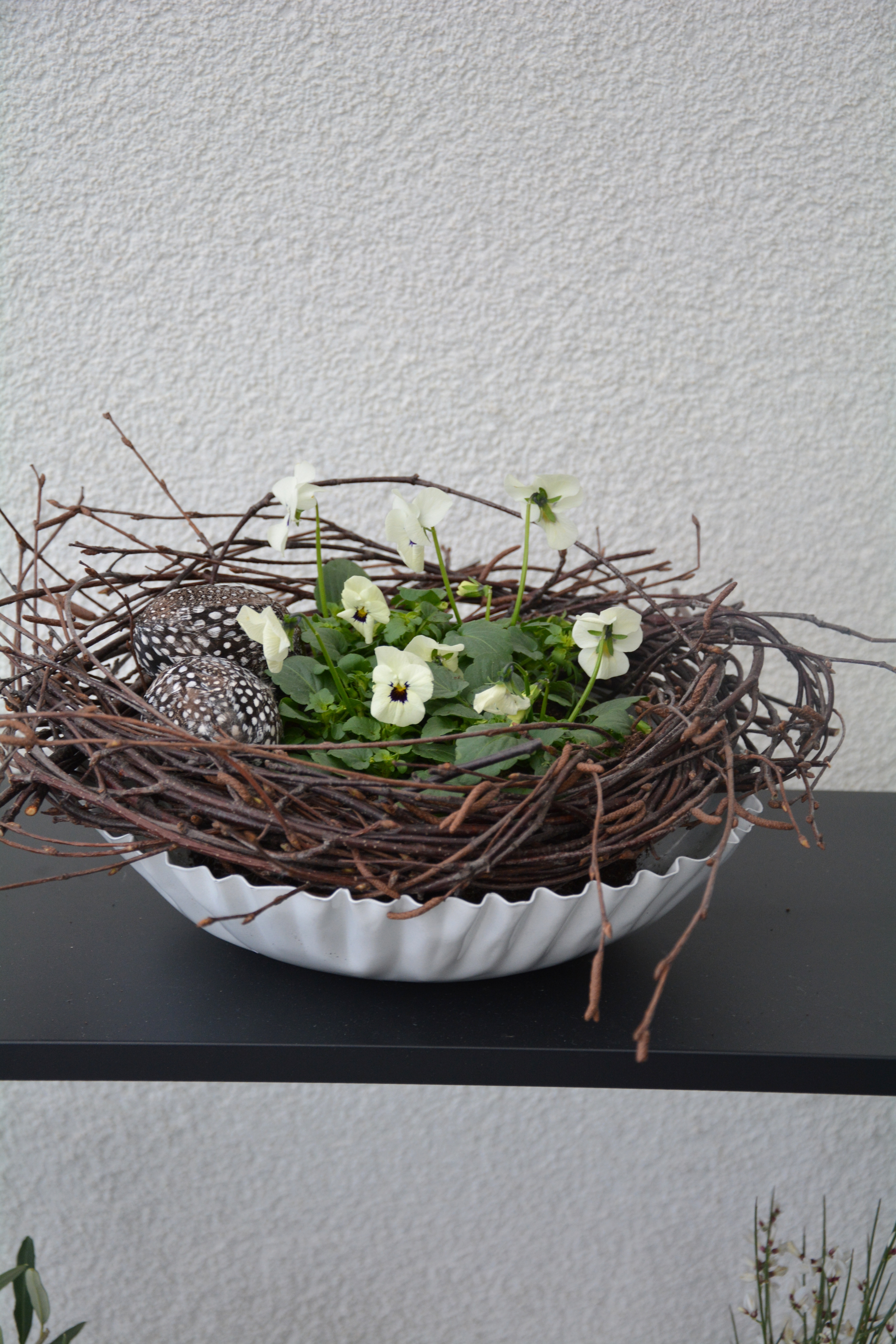 Skål emalj liten 26 cm veckad kant vit - 4