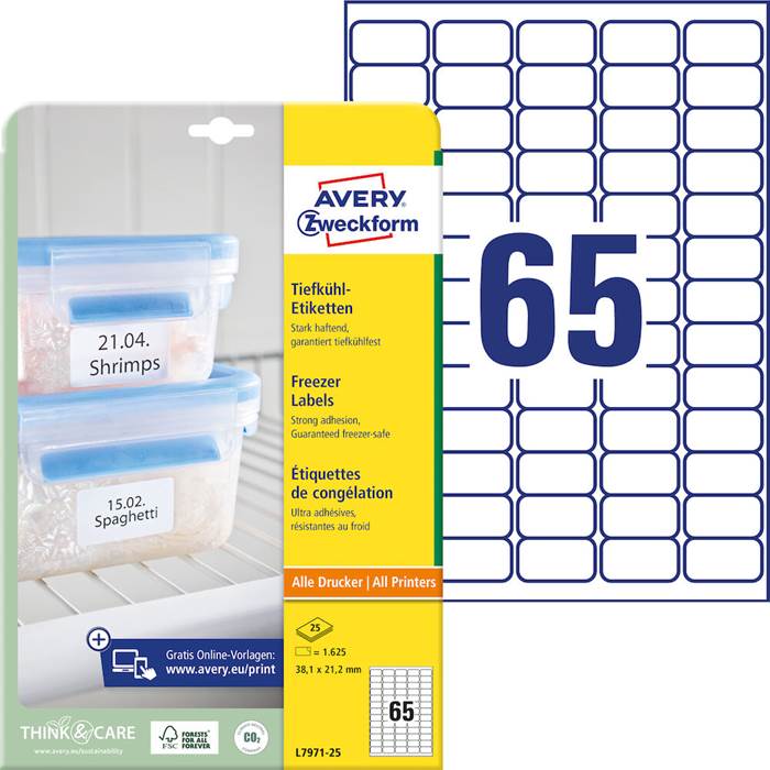 Frysetiket 38,1x21,2 1625/fp