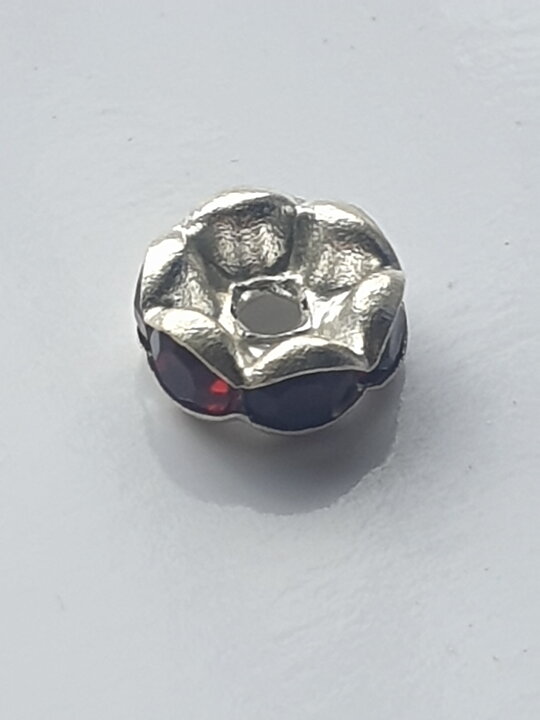 Mörkröd strassrondell 8 mm  5 St.