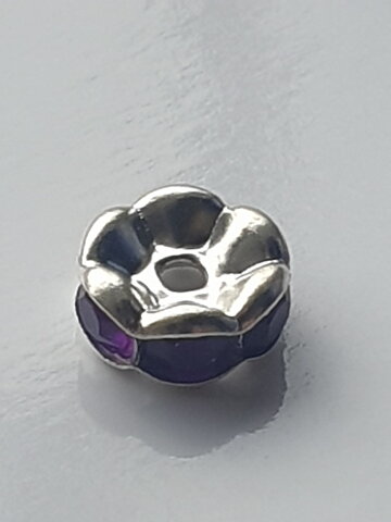 Lila strassrondell 8 mm  5 St.