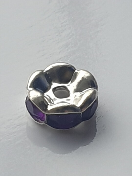 Lila strassrondell 8 mm  5 St.