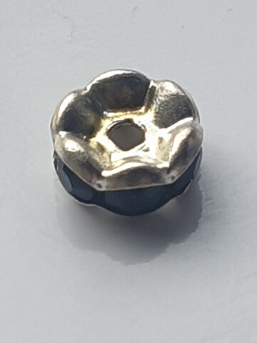 Svart strassrondell 8 mm 5 St.