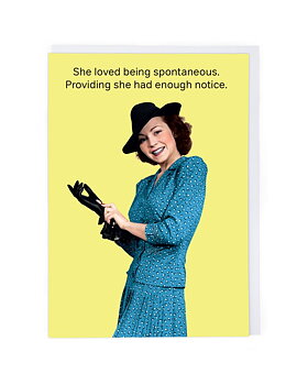 Life is Rosie : "She loved being spontaneous. Providing she had enough notice." - Kort med kuvert