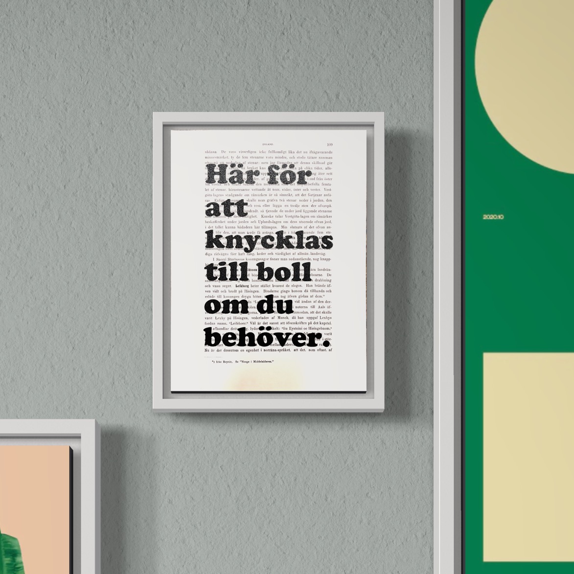Tavla med texten Här för att knycklas till boll om du behöver