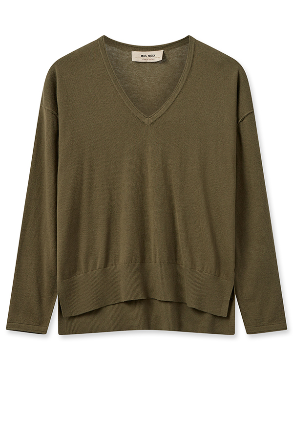 Mos Mosh - MMTani V-neck Knit Burnt Olive - 4