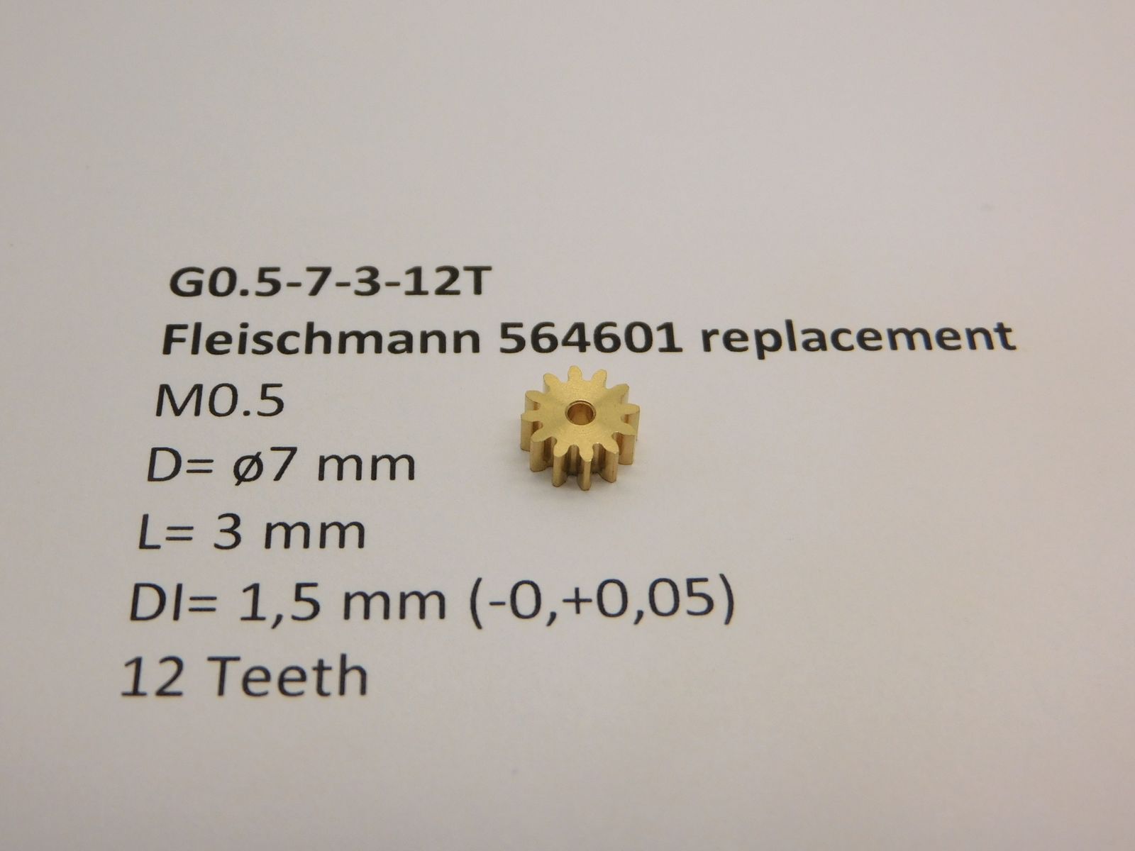 Drev M0.5 D=ø7 L=3 DI=1.5 mm,