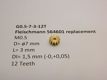 Drev M0.5 D=ø7 L=3 DI=1.5 mm,
