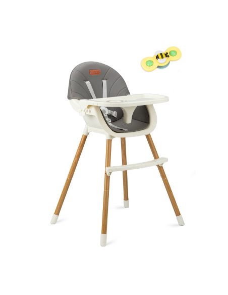 Barnmatstol Momi Flovi White/Grey 2i1