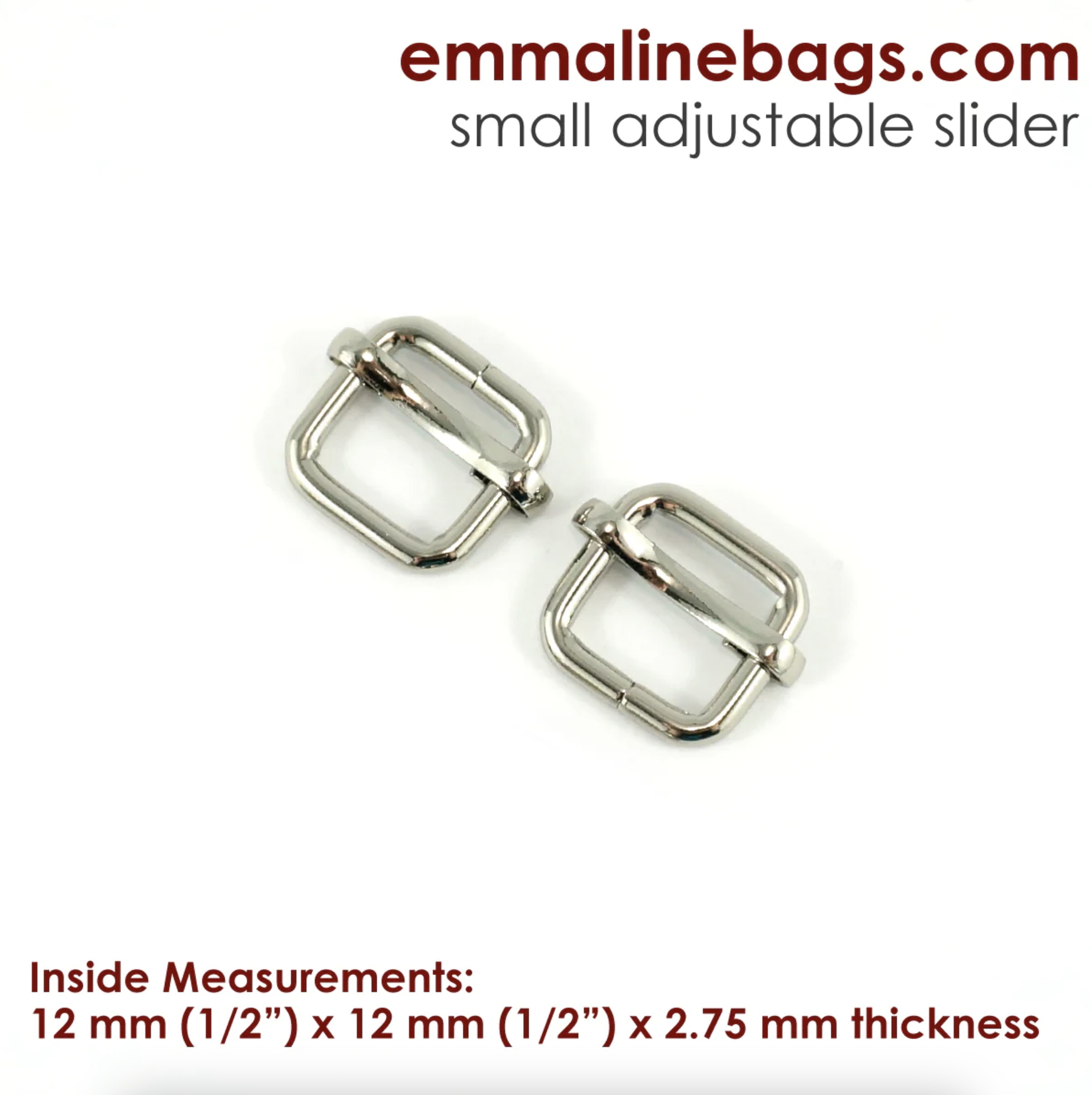 Justerspänne - 1/2" - nickel - 2-pack - Emmaline