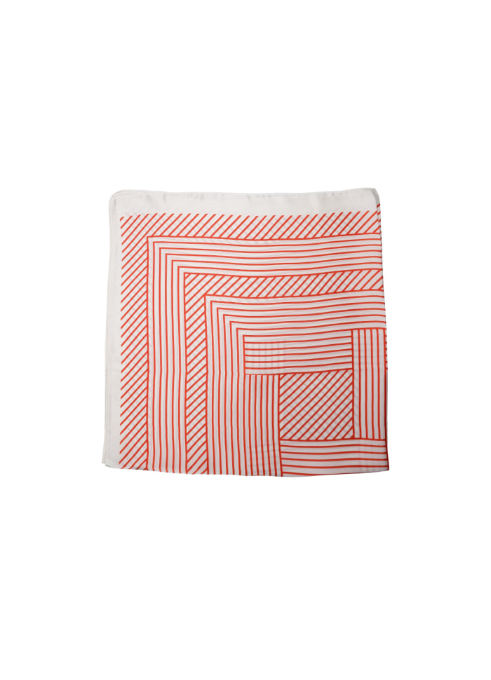 Black Colour - Amelia Mini Scarfs Red Stripes - 2
