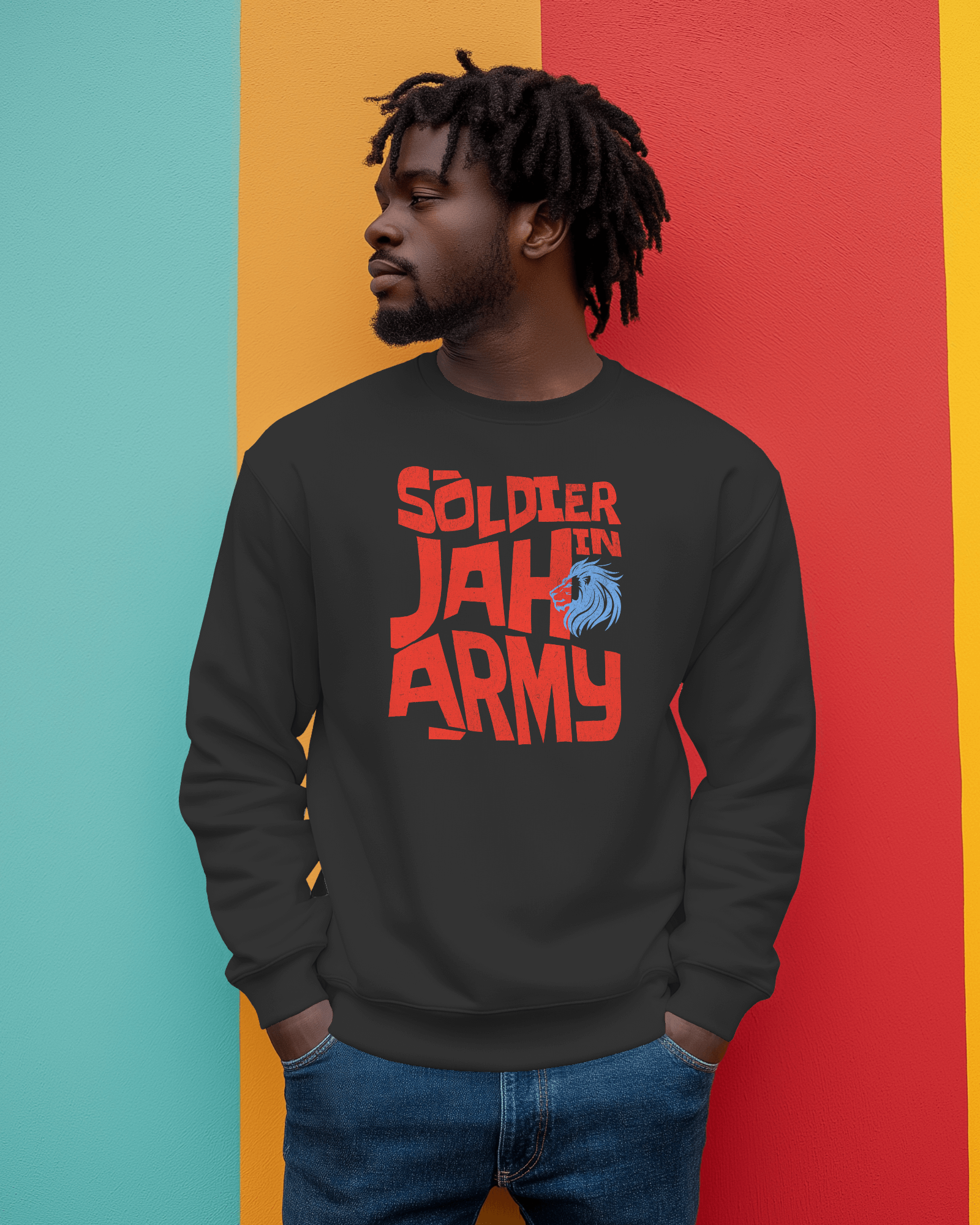 Soldier In Jah Army Sweater Black
