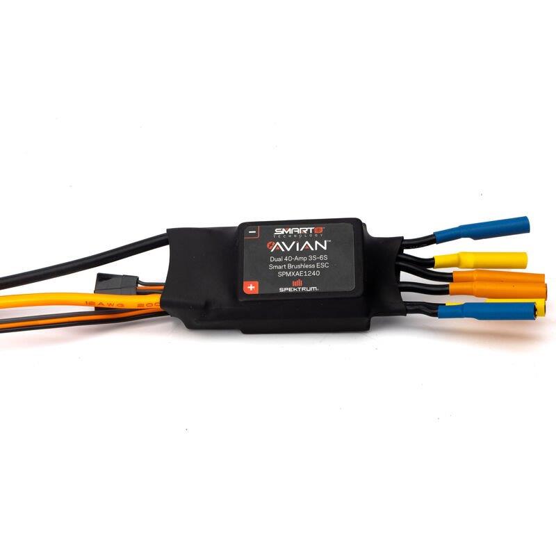 Spektrum Avian Dual 40 Amp Brushless Smart ESC, 3S - 6S - 4