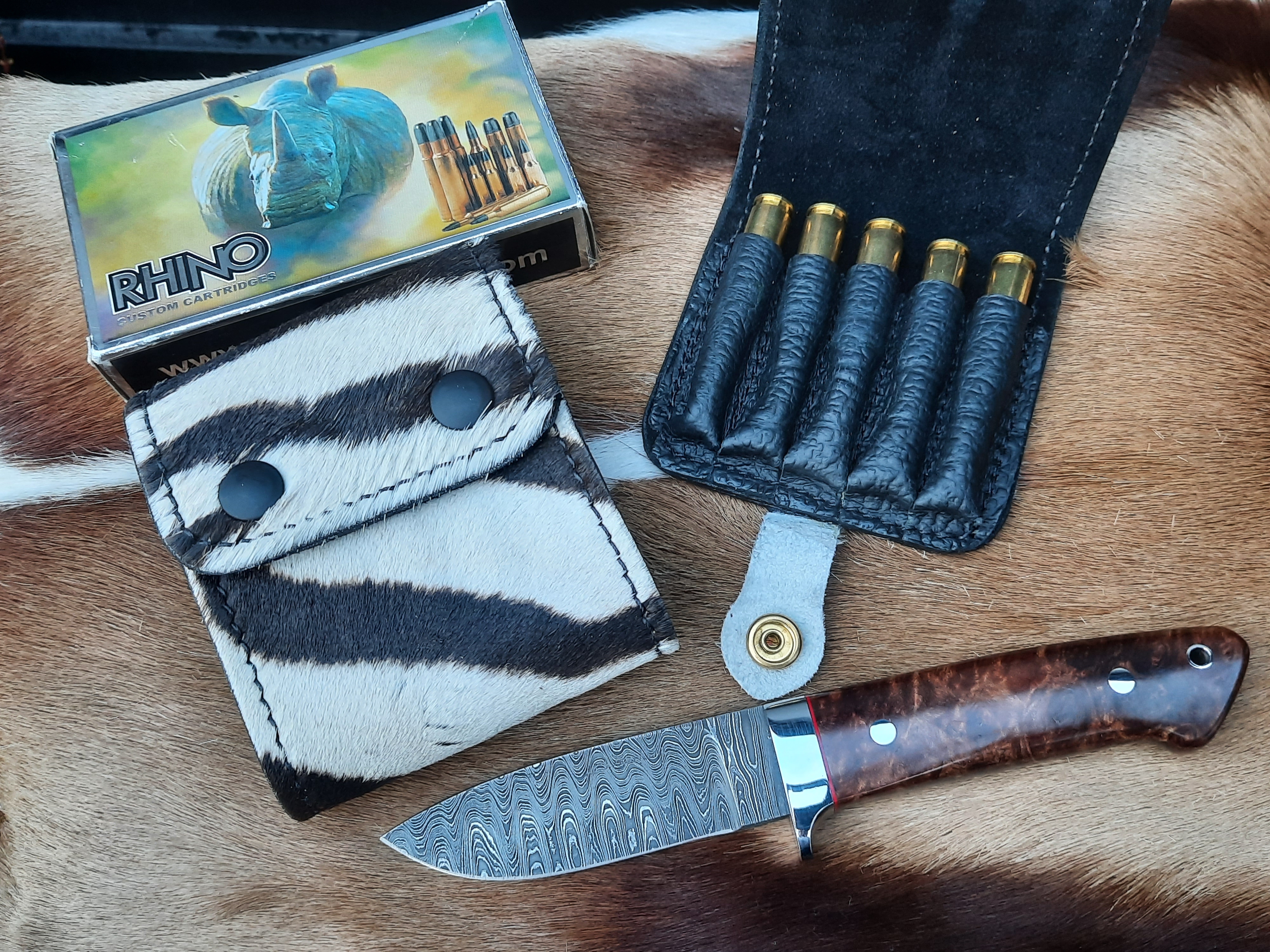 Cartridge Belt Slides, Pouches - Zebra & Cape Buffalo - 100% Safari
