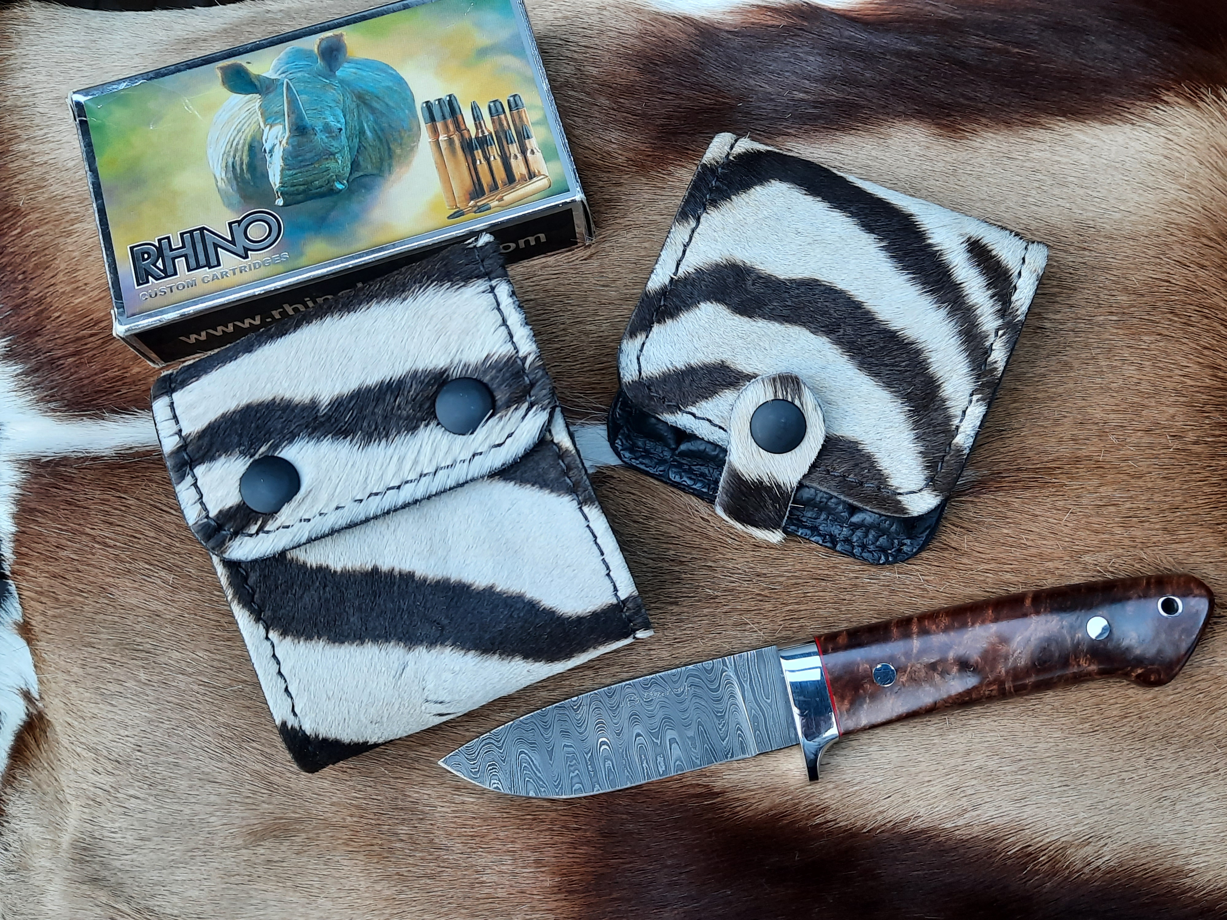 Cartridge Belt Slides, Pouches - Zebra & Cape Buffalo - 100% Safari - 2