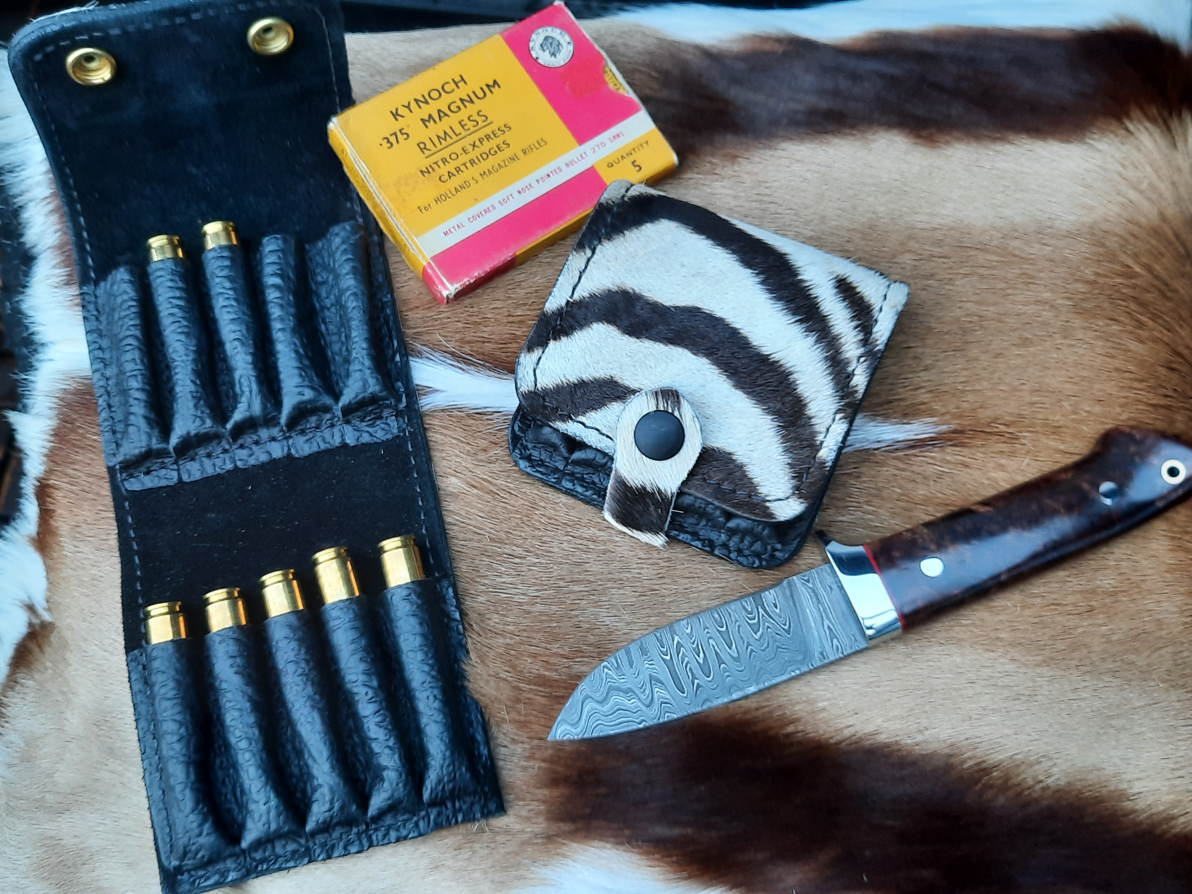Cartridge Belt Slides, Pouches - Zebra & Cape Buffalo - 100% Safari - 3