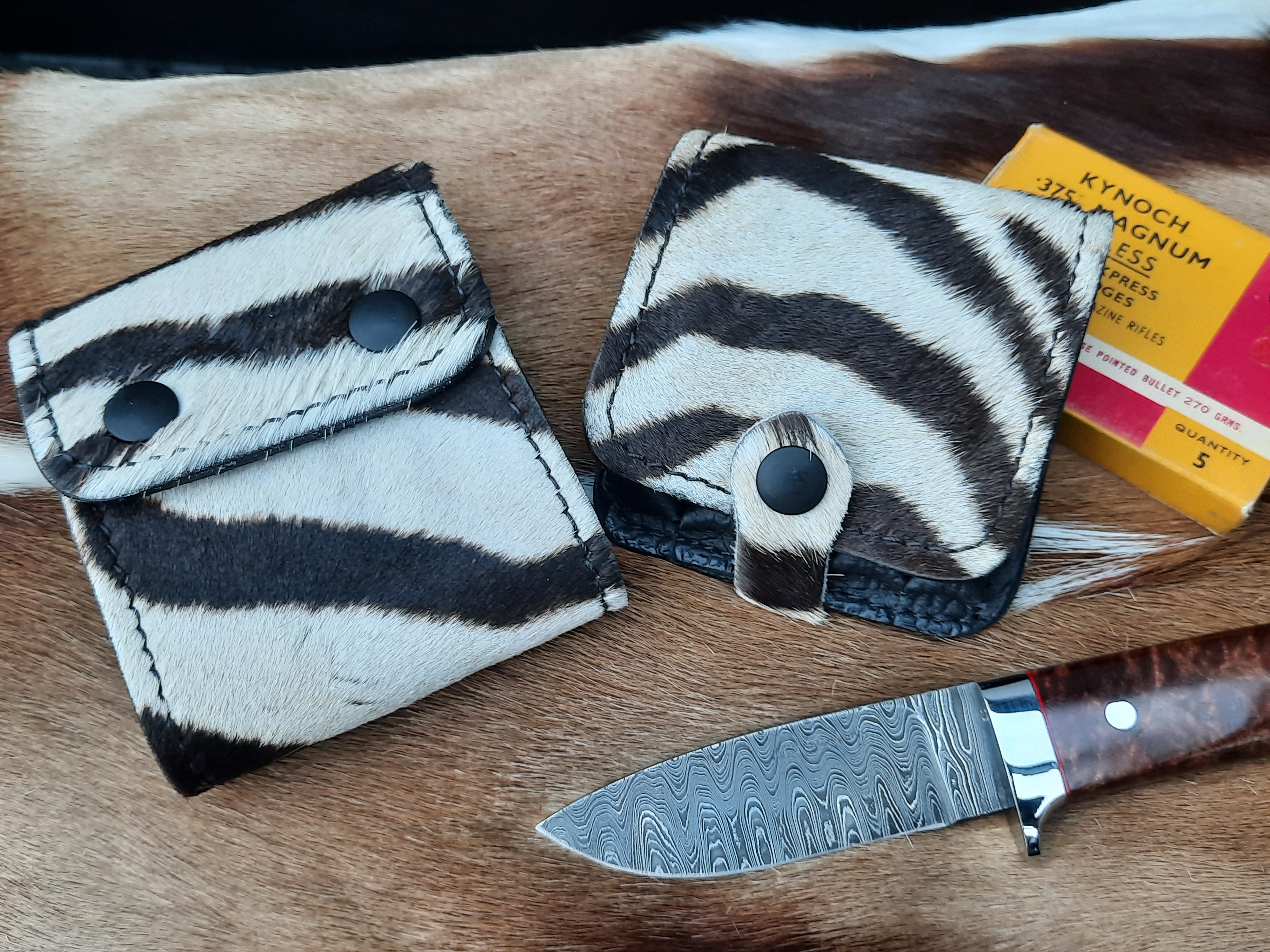 Cartridge Belt Slides, Pouches - Zebra & Cape Buffalo - 100% Safari - 8