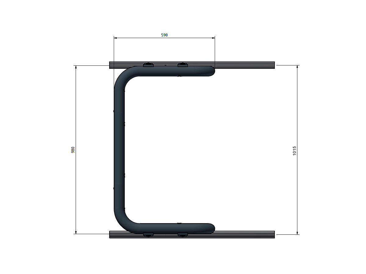 T-RACK Ford Ranger 23- CX1 Alpha front/rear roofbar - 2