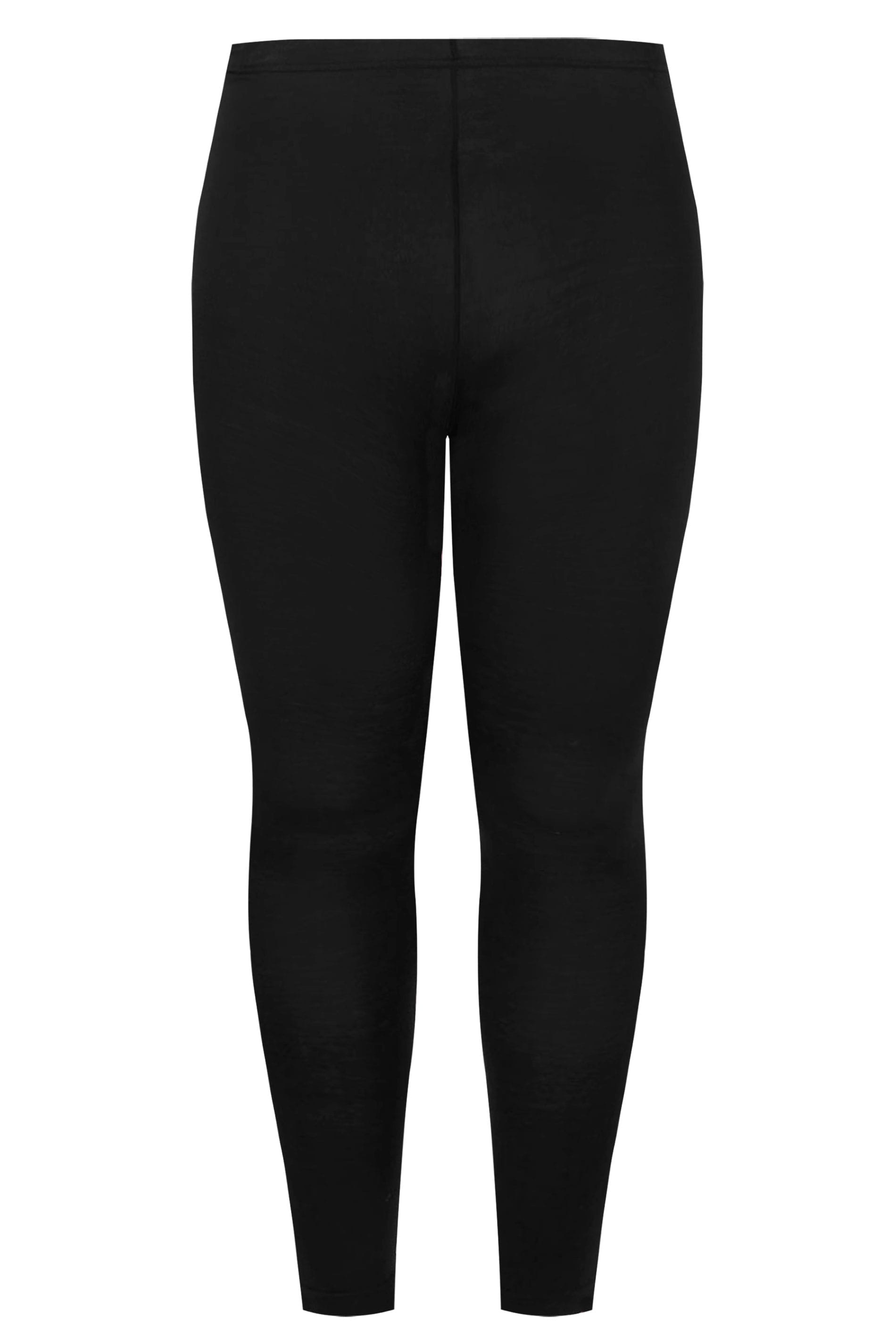 Leggings i bomull med hög resårmidja, svart  - 5