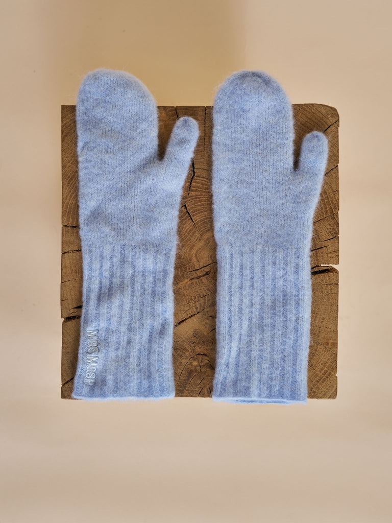 Lora Knit Mittens - Cashmere Blue - Mos Mosh