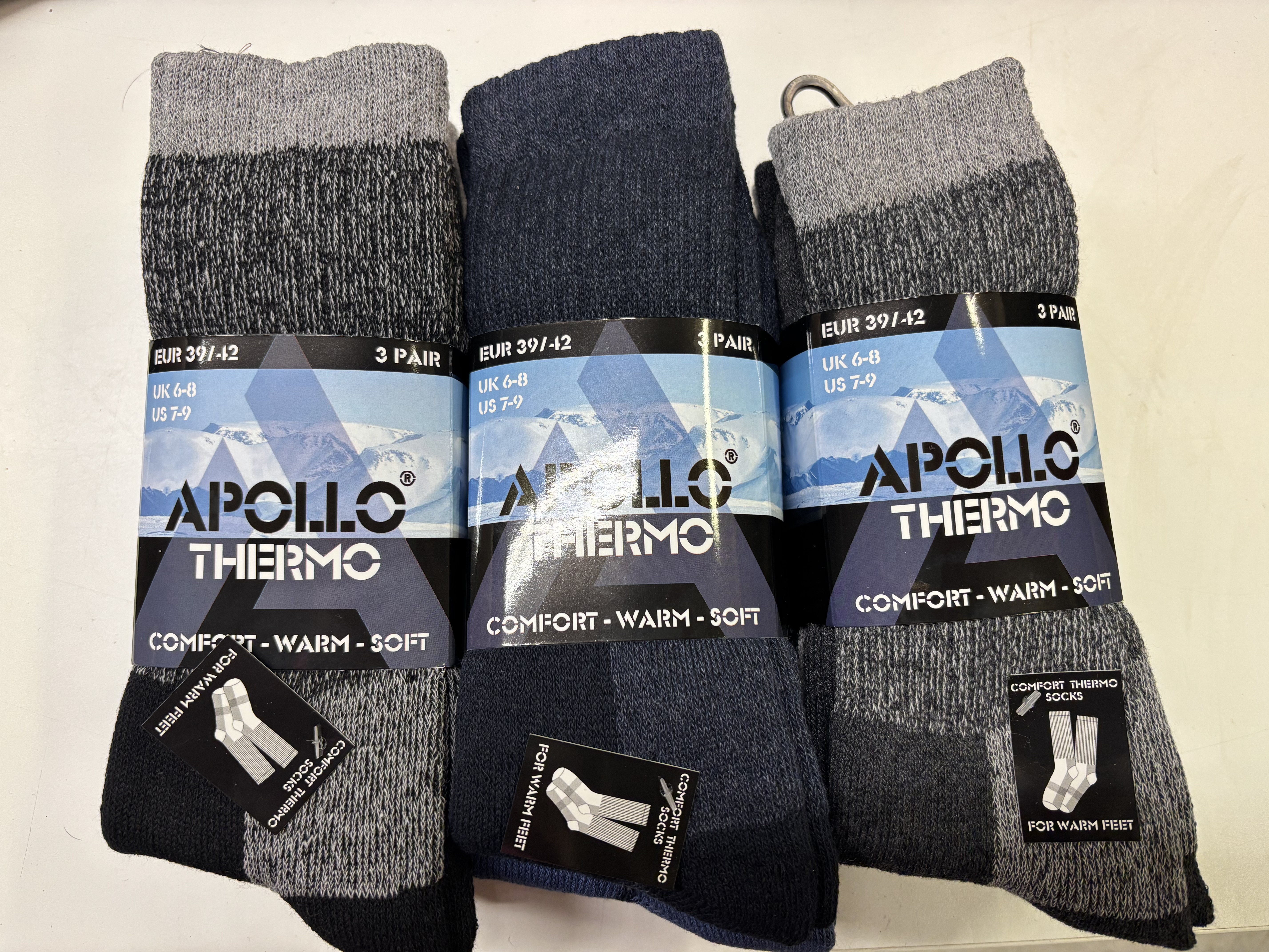 Varm ullthermosock i  3-pack, stark och varm.