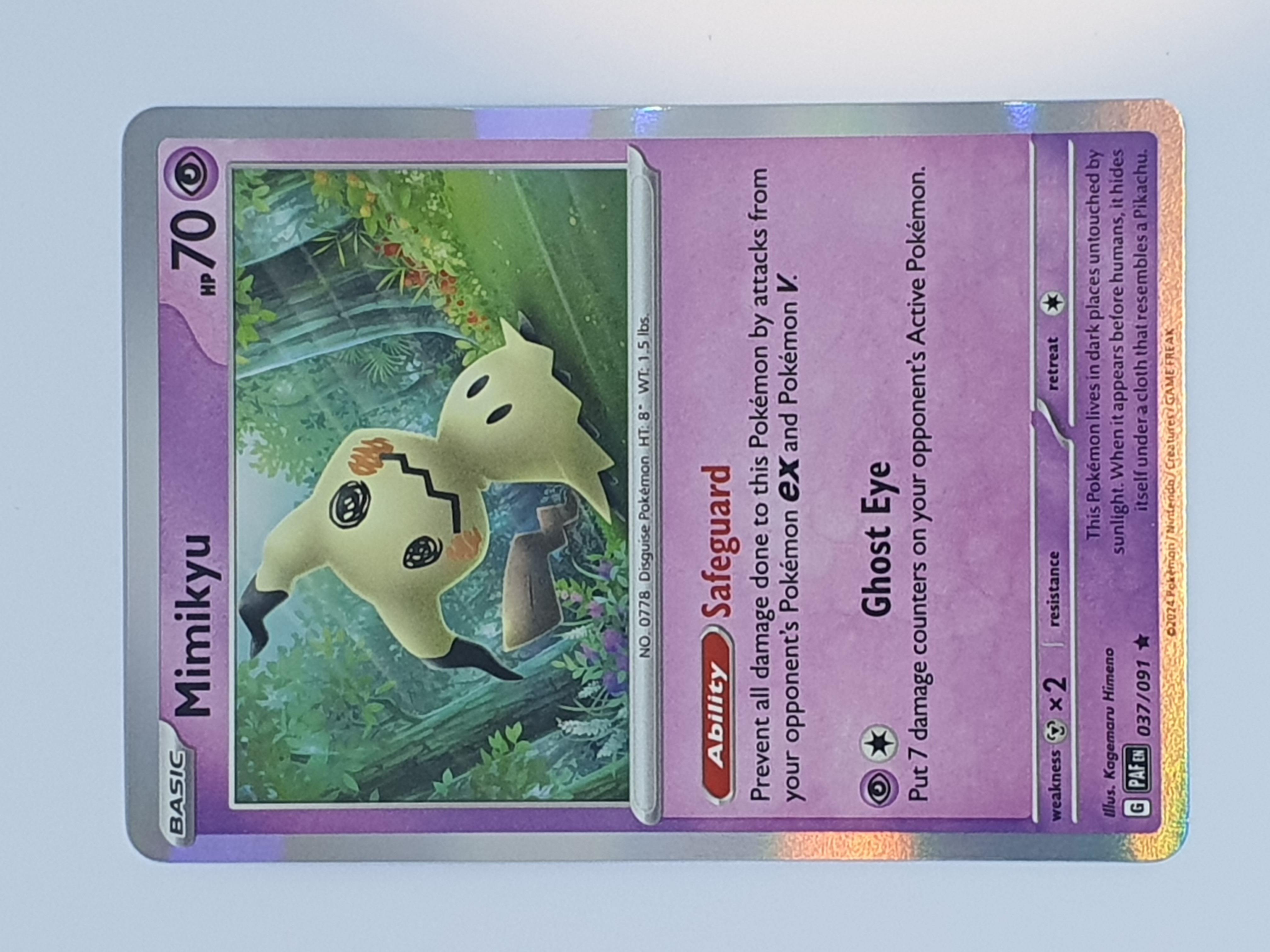 Mimikyu 037/091 Holo Rare - Scarlet & Violet - Paldea Fates (NM-Mint)