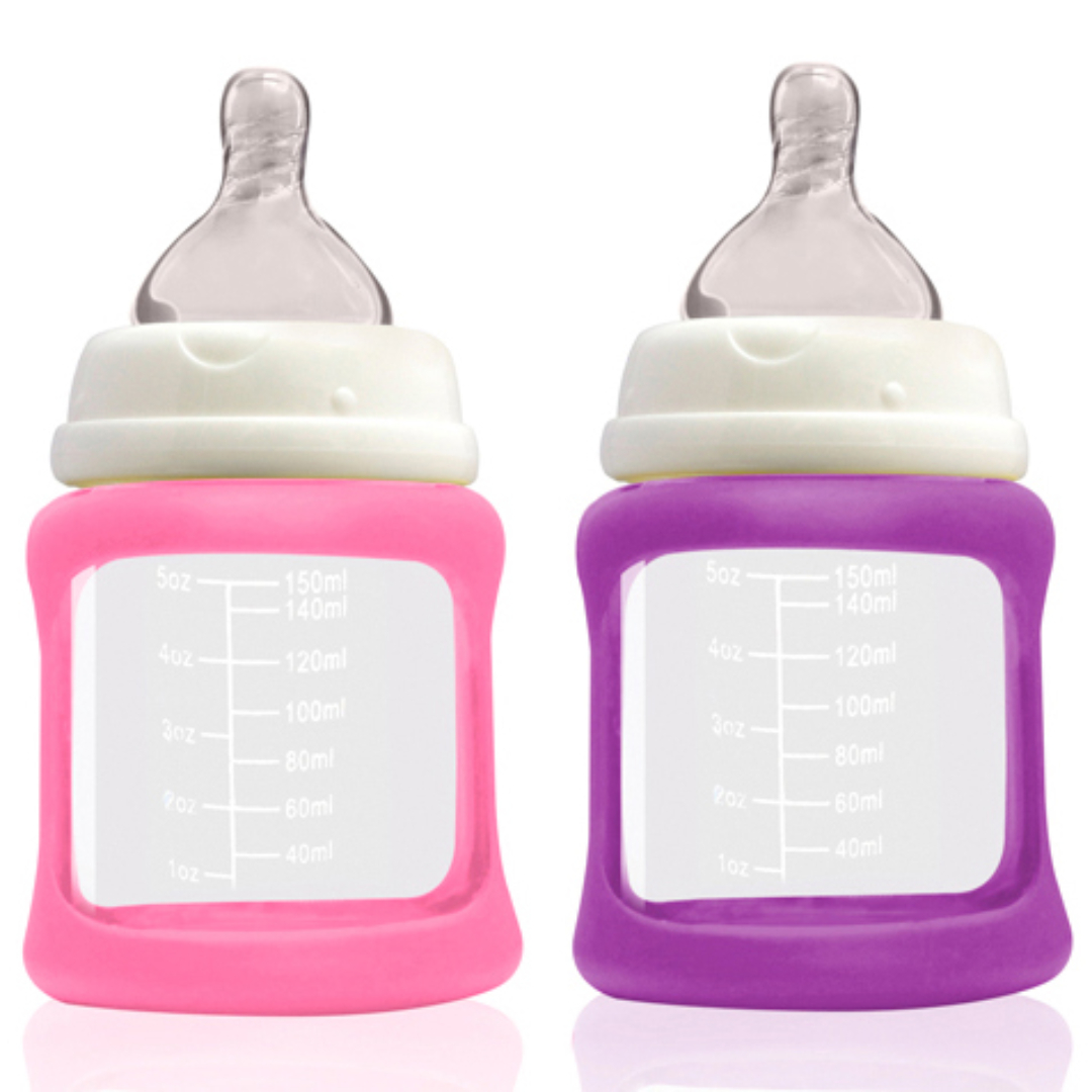 2 kpl leveäkaulaisia lasituttipulloja Berry 150 ml – Cherub Baby