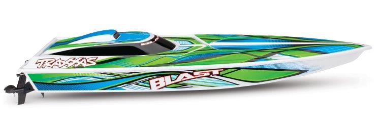 Traxxas Blast Elbåt RTR TQ Grön med Batteri & USB-C Laddare - 7