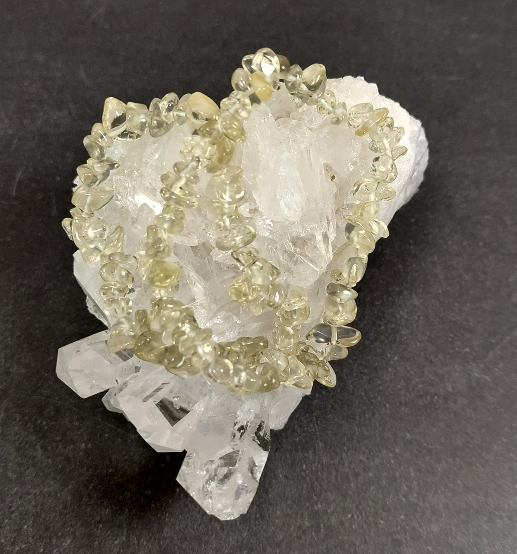 Citronkvarts (Lemon Quartz) Chip Armband 