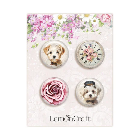 Dear Diary Roses Buttons/Badge (4pcs) 