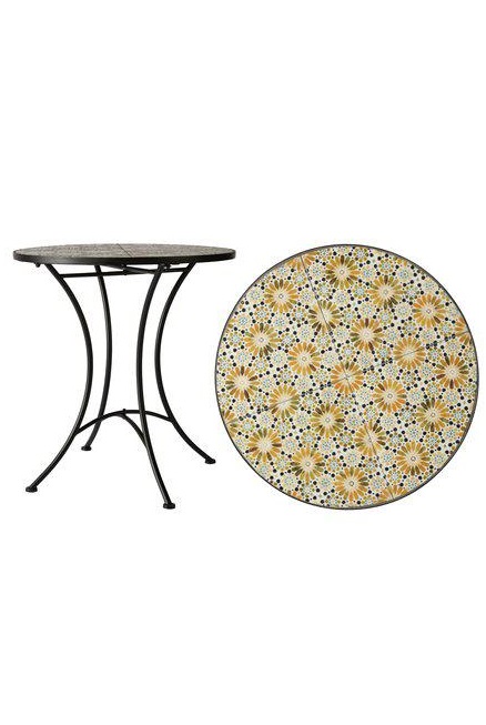 Garden table - Table - Mosaic table - Multicoloured/Flowers - Ø70x72 cm