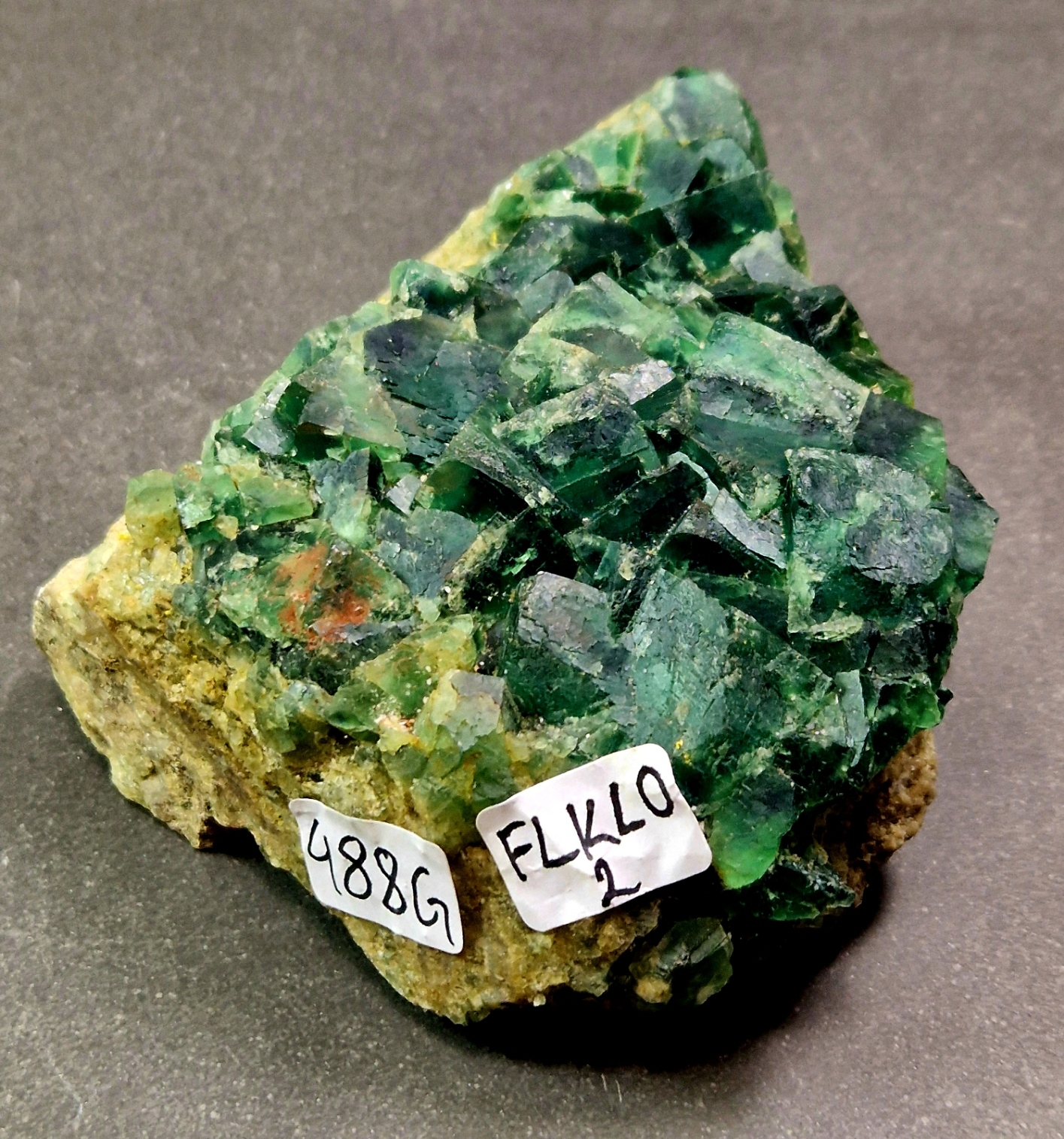 Grön Fluorit Kubiskt Kluster  - 2