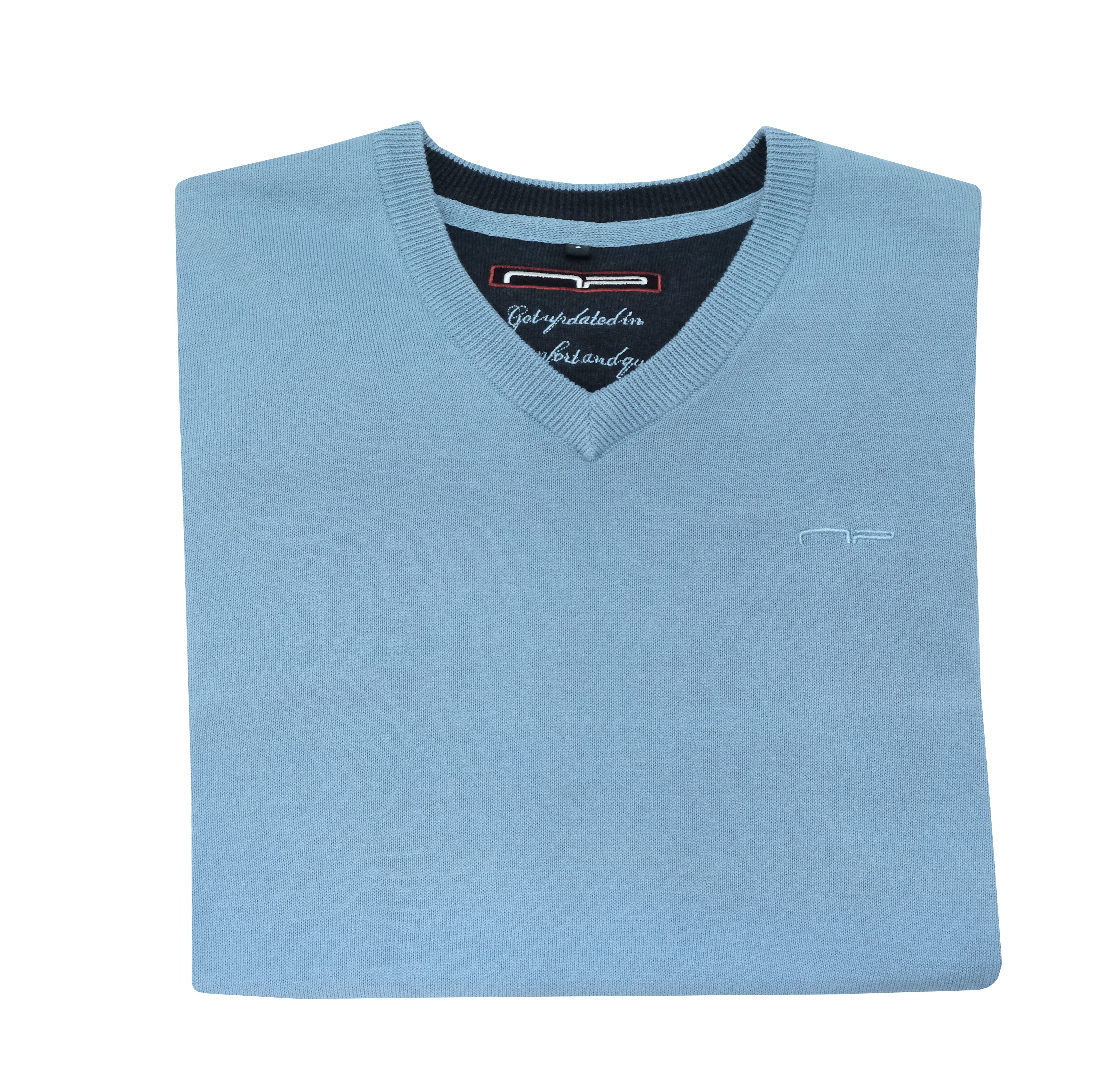 Pullover v-hals blå
