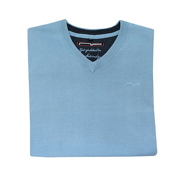 Pullover v-hals blå