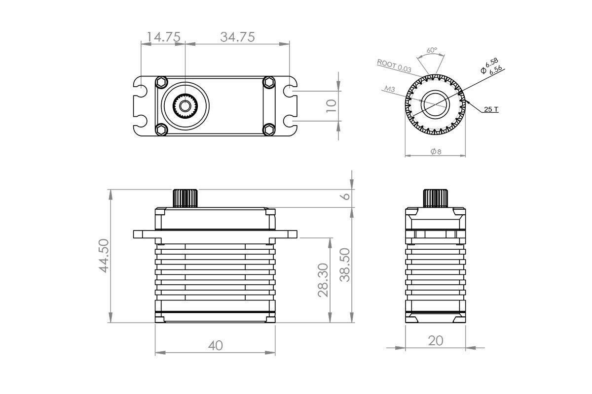 MKS HBL380 0.082s/60°, 41.0kg.cm - 2