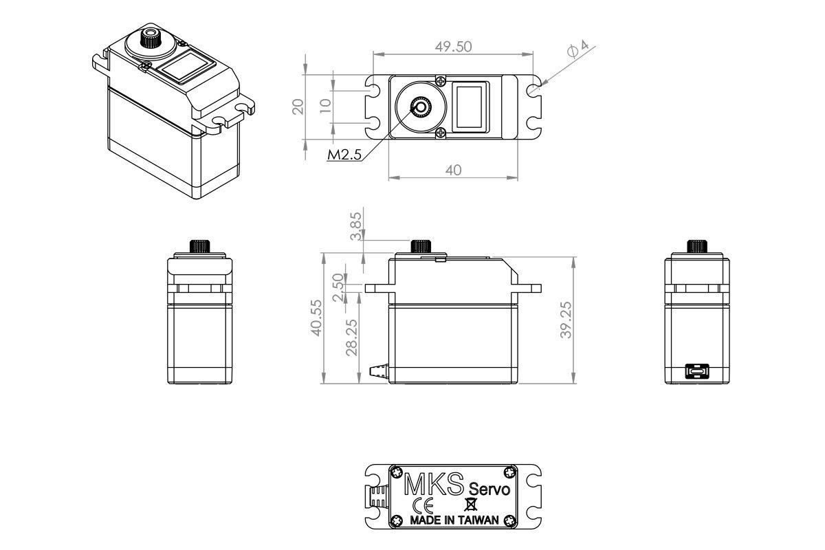 MKS HV777A+ 0.10s/60°, 40.4kg.cm - 2