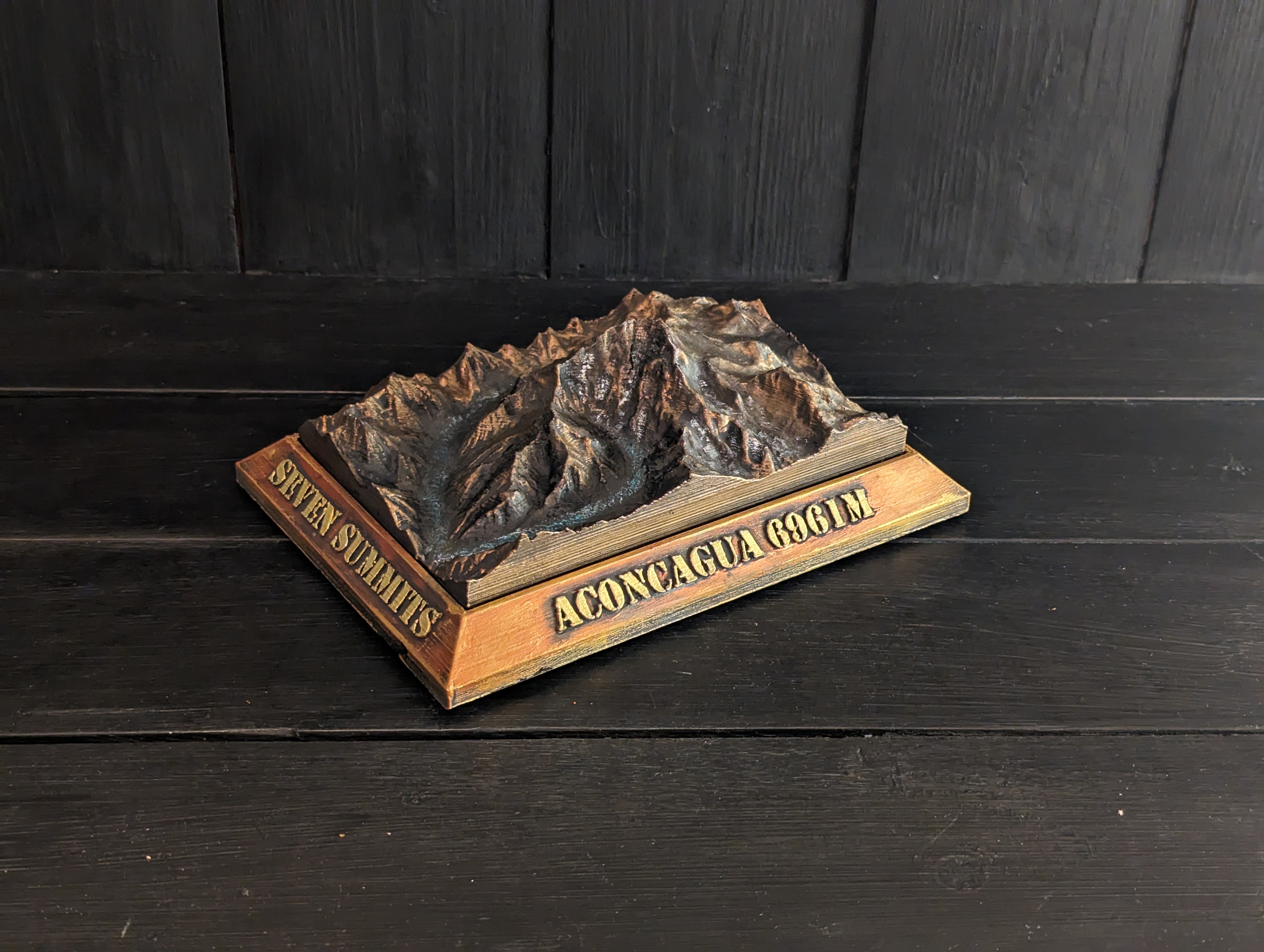 Handmålad 3D modell av Aconcagua - 5