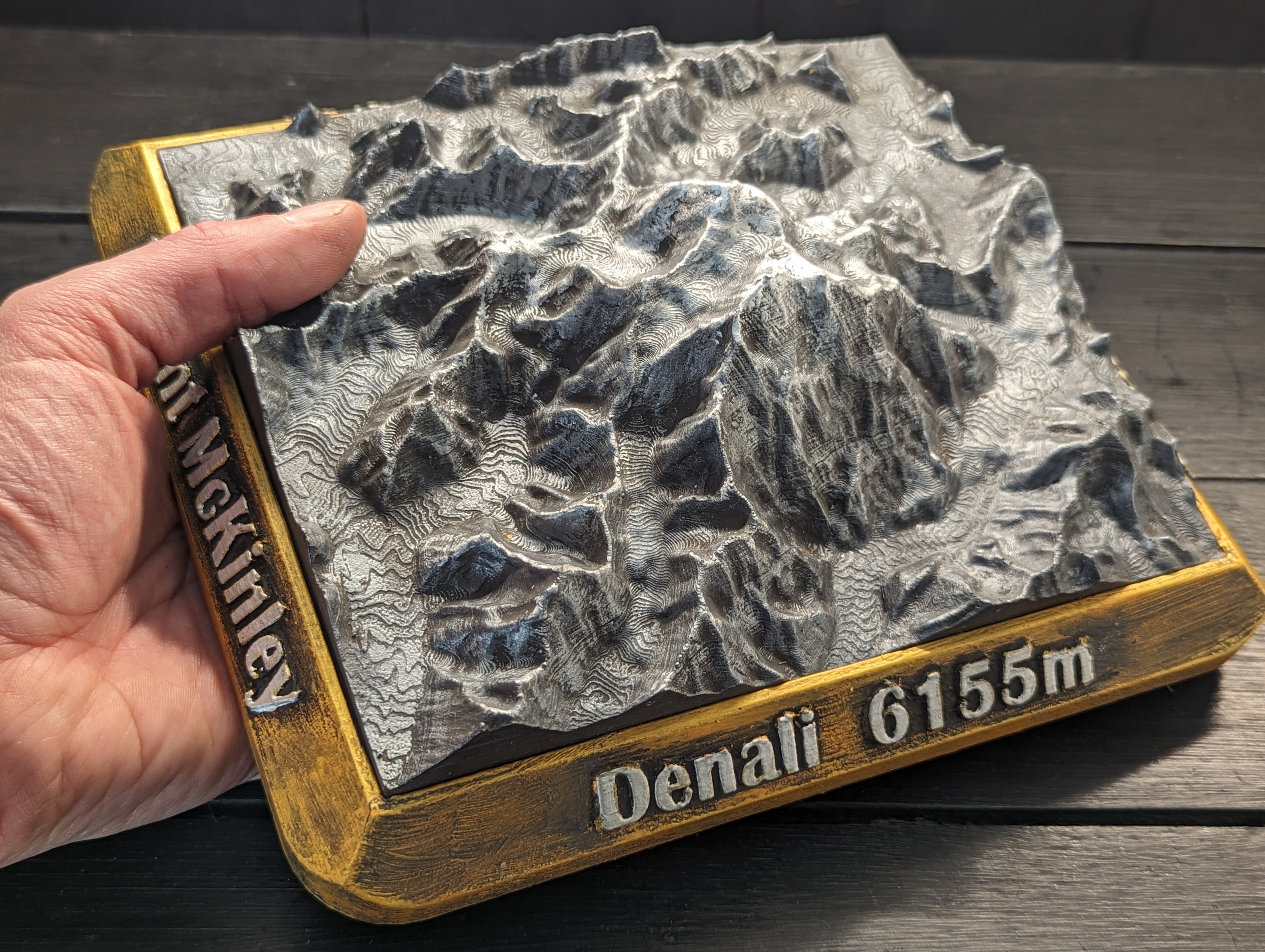 Handmålad 3D modell av Denali - 2