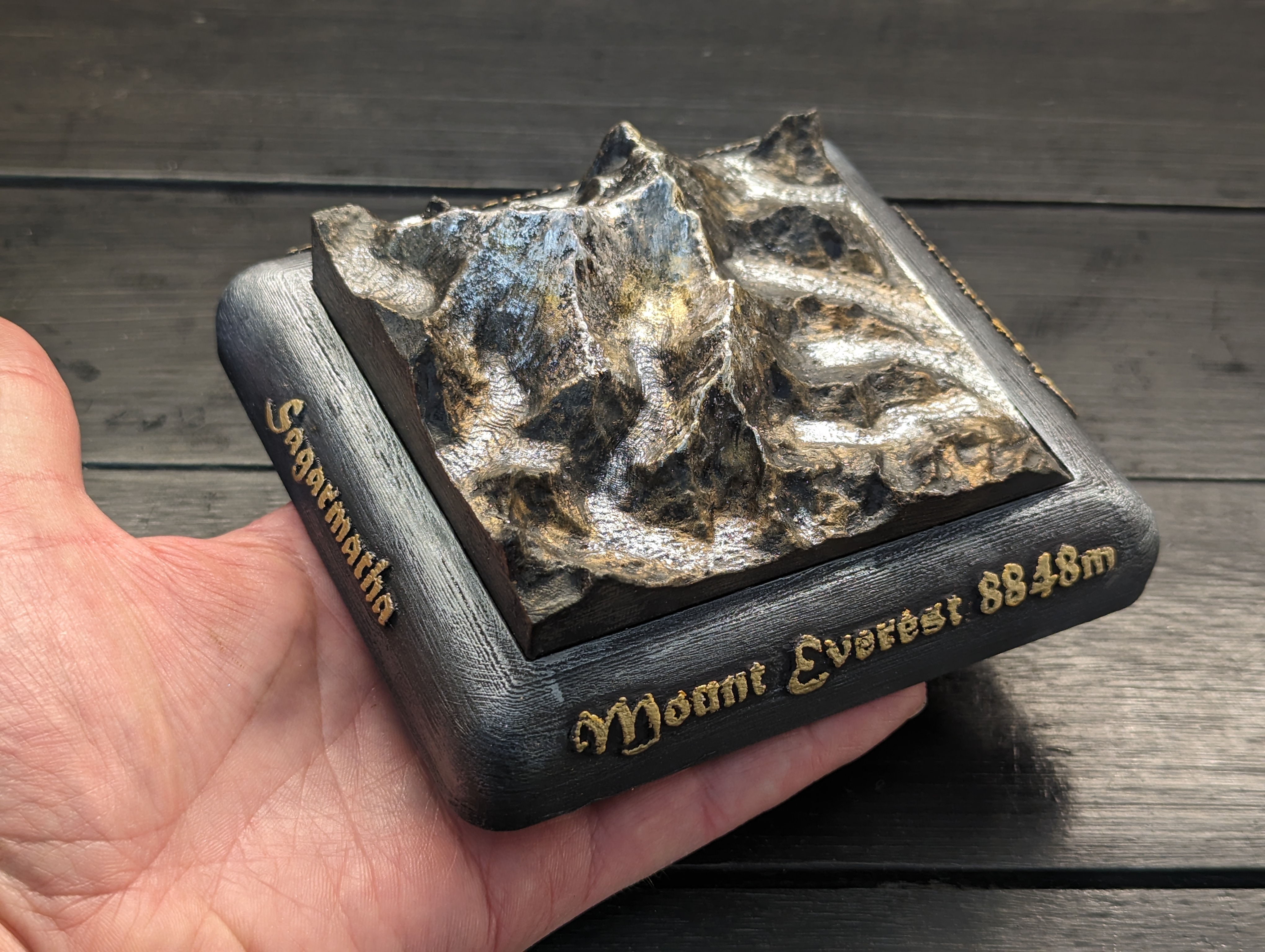 Handmålad 3D modell av Mount Everest  [S] - 6