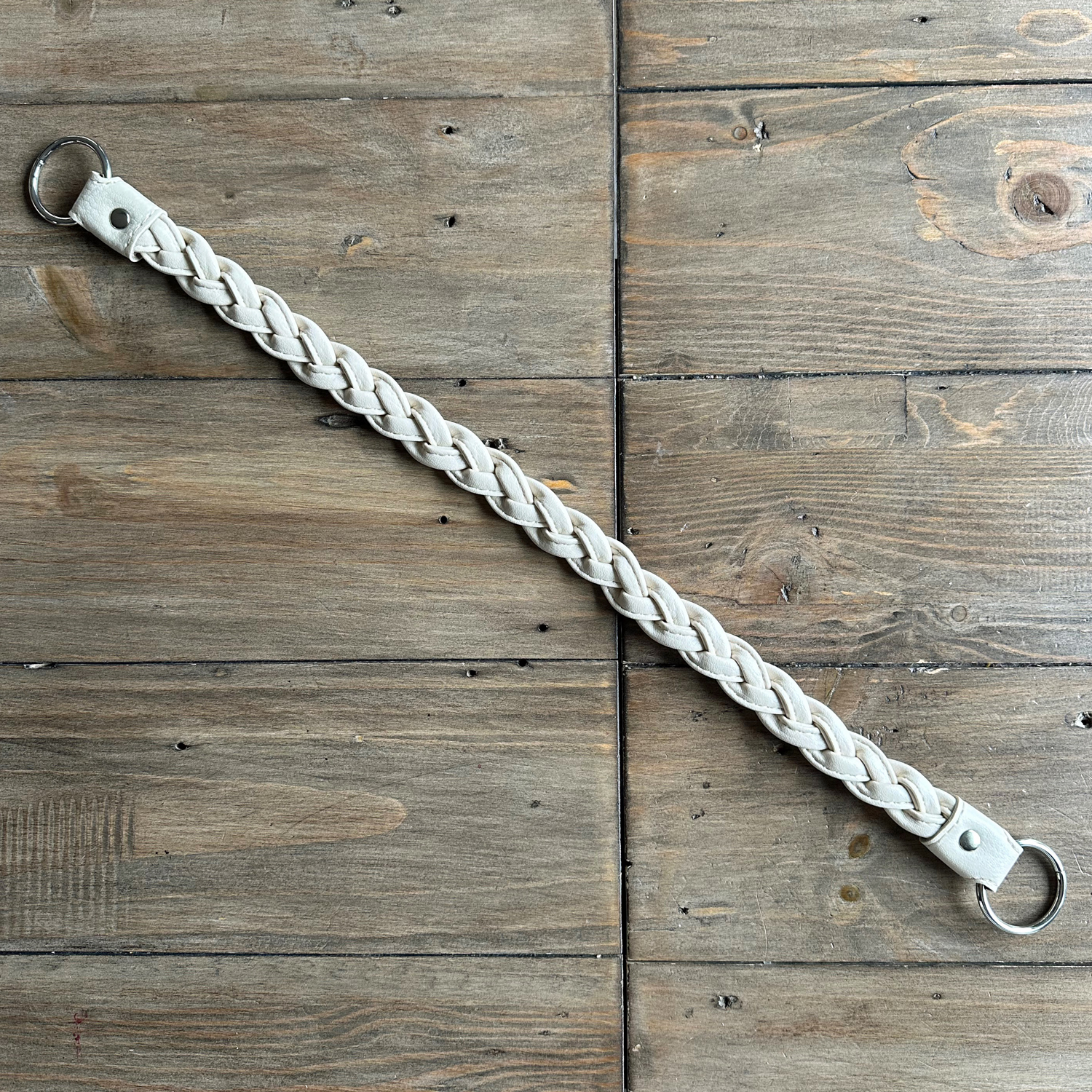 Flätat väskhandtag (52 cm), créme - 4