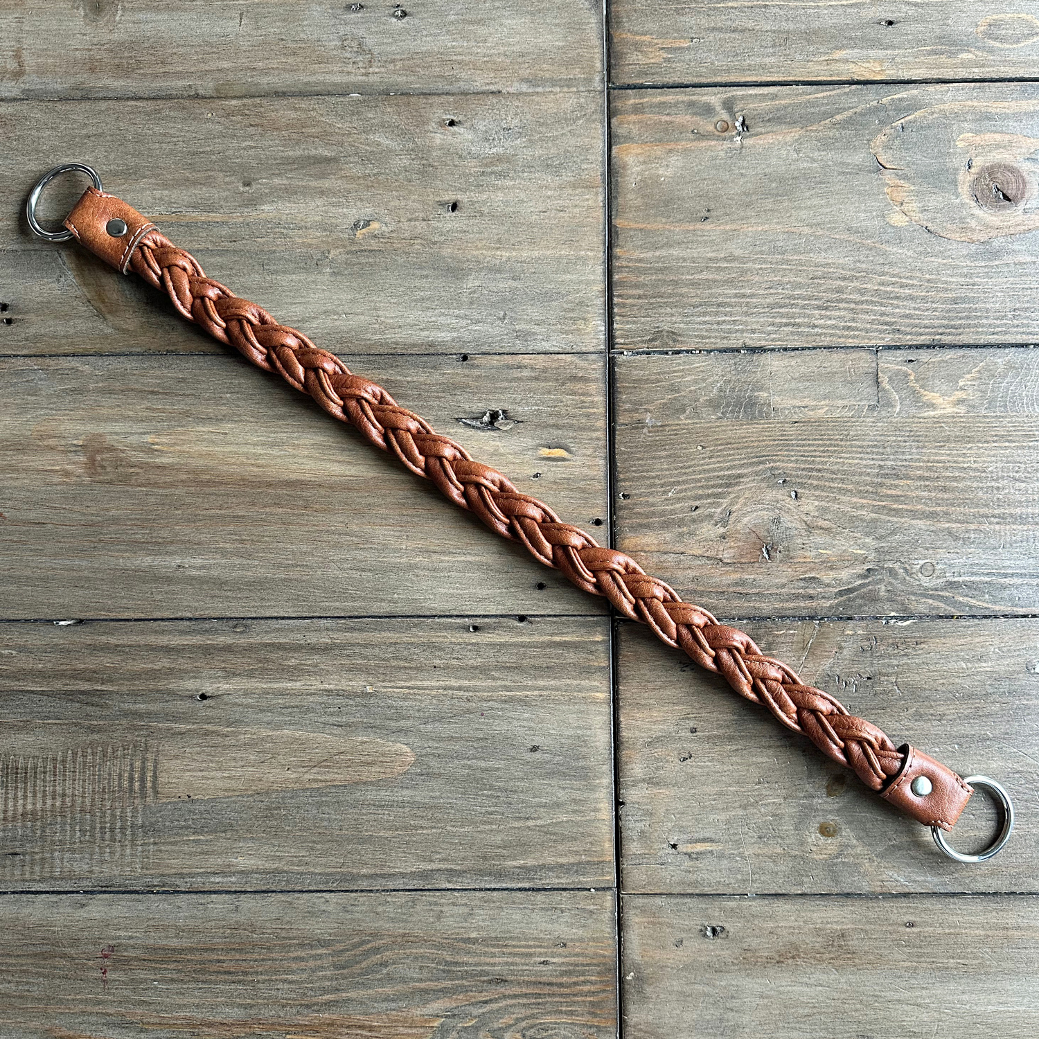Flätat väskhandtag (52 cm), konjak - 4