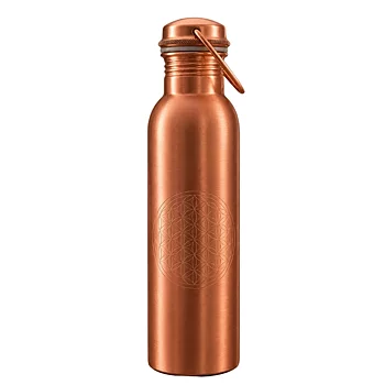 Copper Bottle - Flower of Life with Handle, 950 ml, Copper Specialist
