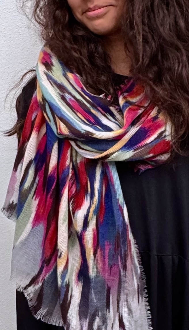 Monmartre färgstark ullscarf  