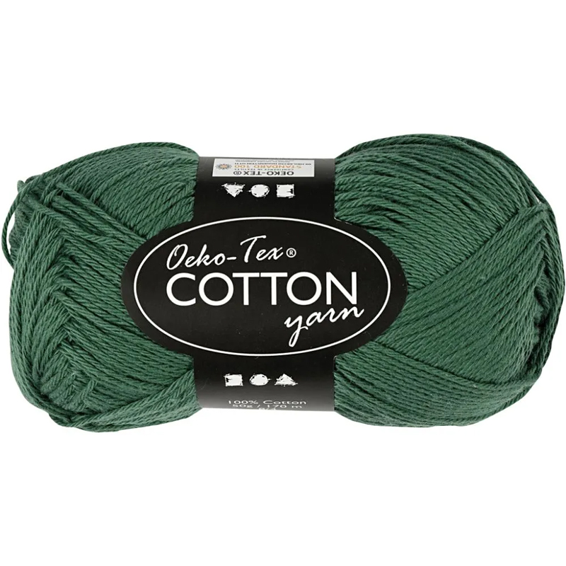 Oeko-Tex Cotton garn - Mörkgrön 8/4