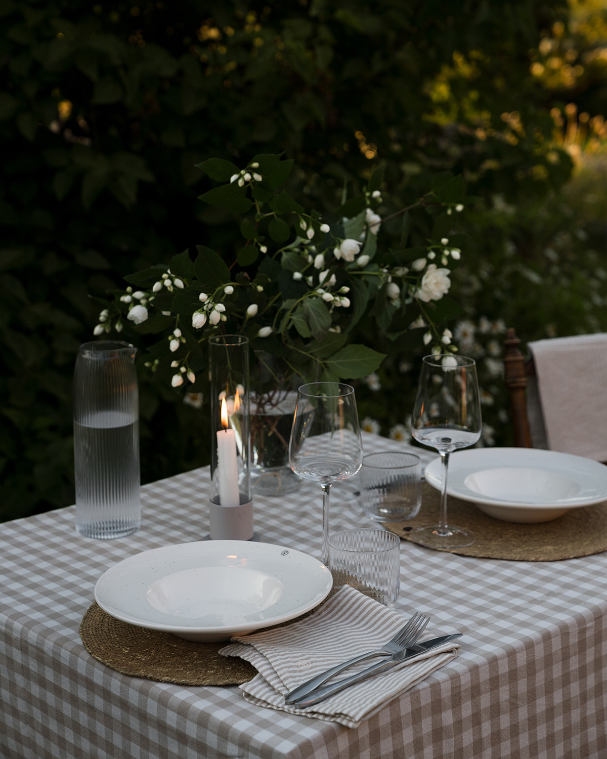 ERNST Candlestick with glass cylinder - Natural white - 10