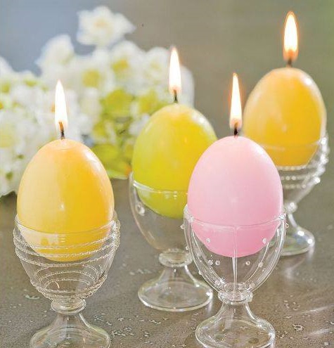 Candle - Egg candle - Life-size hen's egg - Easter yellow - 7 cm - 10